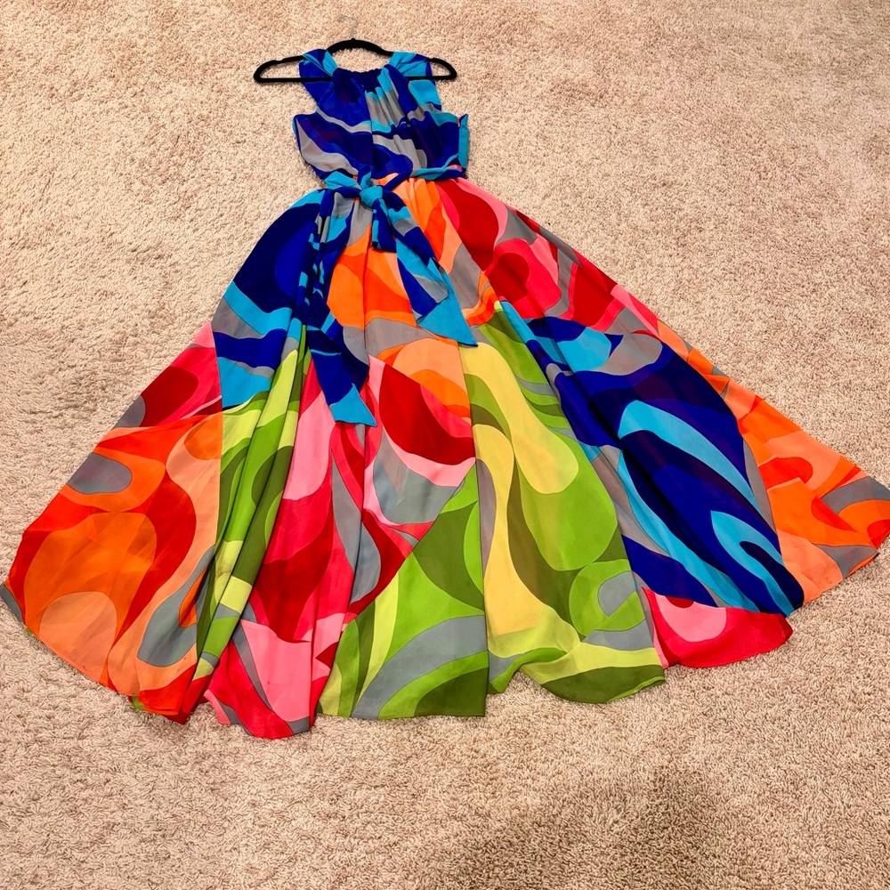 Muse Colorful Abstract Maxi Dress